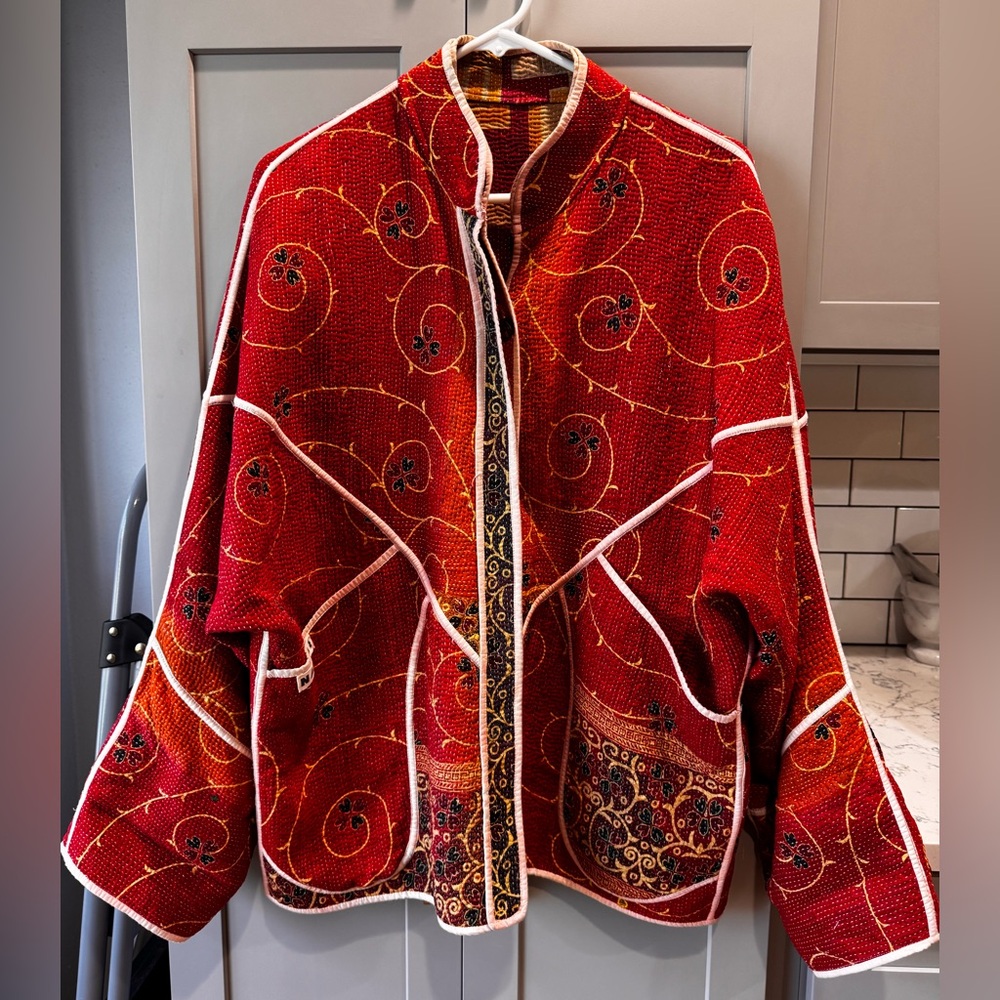 Namai THE LADHIYA QUILTED PATCHWORK KANTHA JACKET